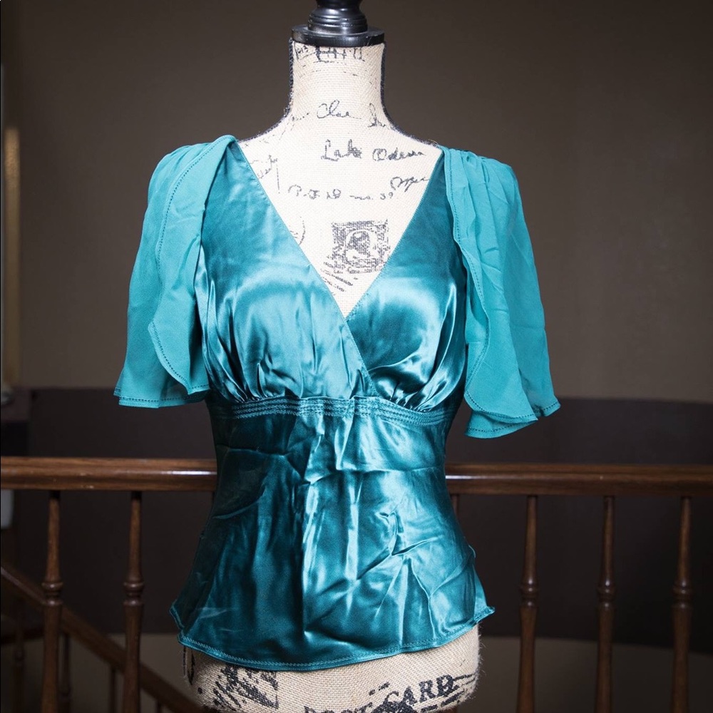 M.S.S.P Green Silk Top